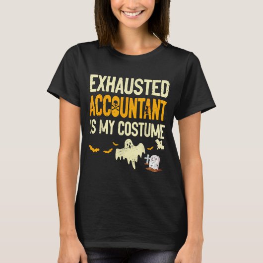 T-shirt Exhausted Accountant Cpa Halloween Funny Accountan (Devant)