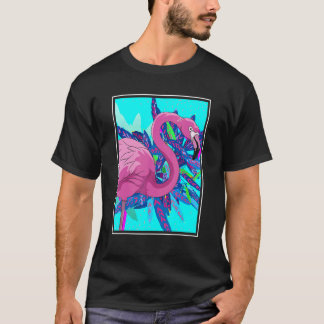 T-shirt Exotic Animal  Zoo Animal Tropical Bird Pink Flami