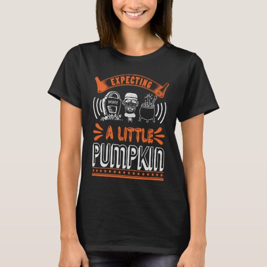 T-shirt Expecting A Little Pumpkin Halloween 31st October (Devant)