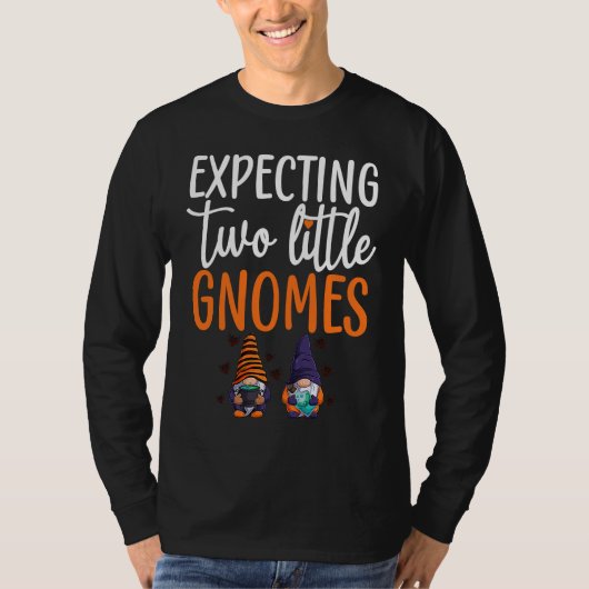 T-shirt Expecting Two Little Gnomes Halloween Pregnancy Tw (Devant)