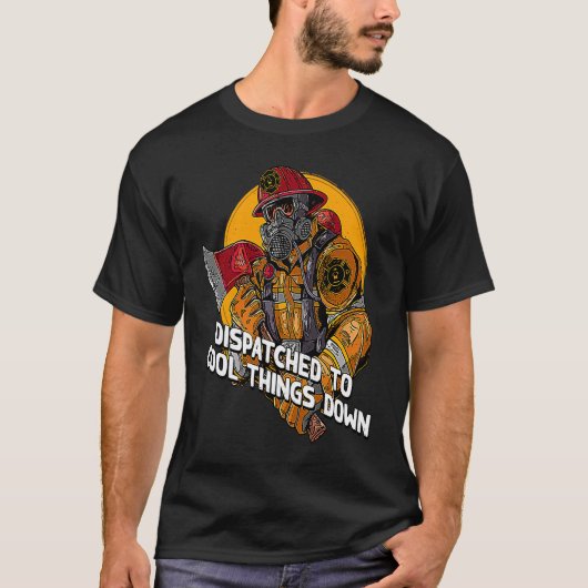 T-shirt Expédié à des objets Cool à bas pompier pompier (Devant)