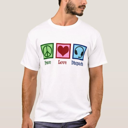T-shirt Expéditeur d'opérateur d'expédition Peace Love (Devant)