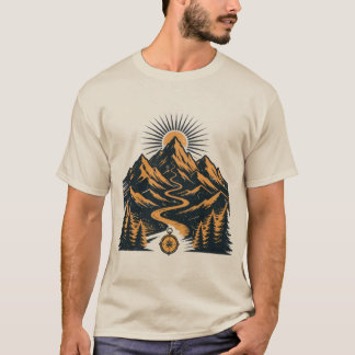 T-shirt Expédition d'aventure en montagne vintage en plein