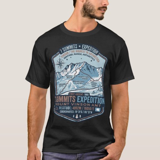 T-shirt expéditions 7 sommets Mont Vinson (Devant)