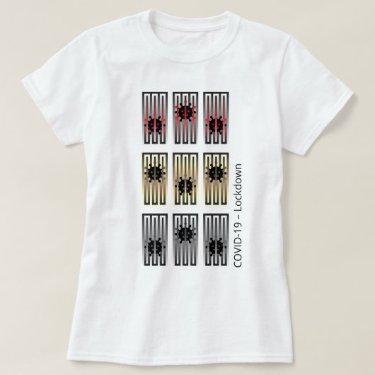 T-shirt Expérience COVID-19 - Lockdown - Virus En Prison (Design devant)