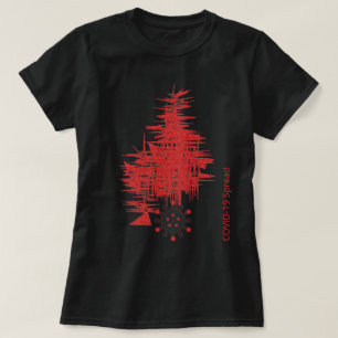 T-shirt Expérience COVID-19, Virus Noir Rouge Propagation