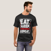 T-shirt Expérience de sommeil de manger Répéter la science (Devant entier)