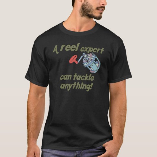 T-shirt Expert en bobines de pêche (Devant)