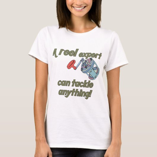 T-shirt Expert en bobines de pêche (Devant)