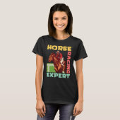 T-shirt Expert en courses de chevaux Cavalier à cheval Pas (Devant entier)
