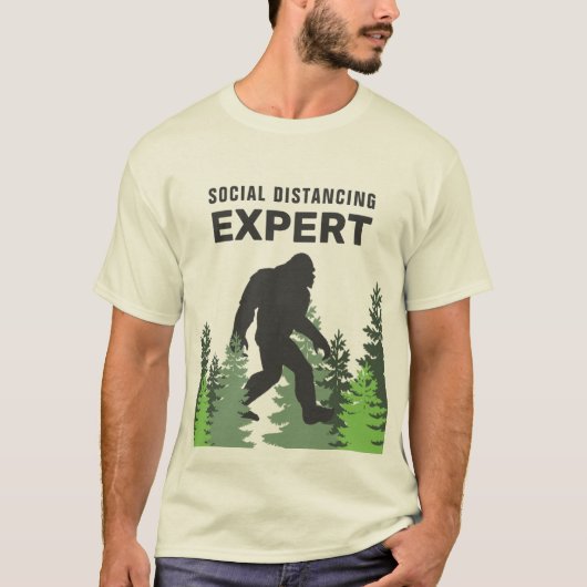 T-shirt Expert en Distances Sociales Sasquatch (Devant)