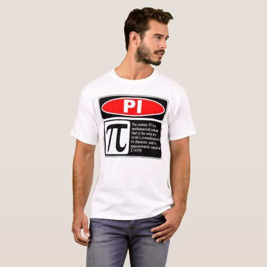 T-shirt Explication de pi (Devant entier)