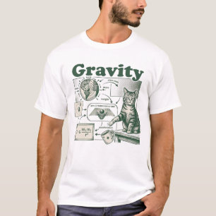 T-shirt Explication drôle de maths sur la gravité - avec c