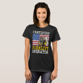 T-shirt Exploitant de chariots élévateurs à drapeau améric (Devant entier)