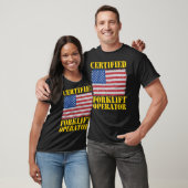 T-shirt Exploitant de chariots élévateurs à drapeau améric (Unisexe)
