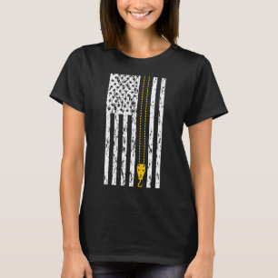 T-shirt Exploitant de grue Conducteur de grue drapeau amér