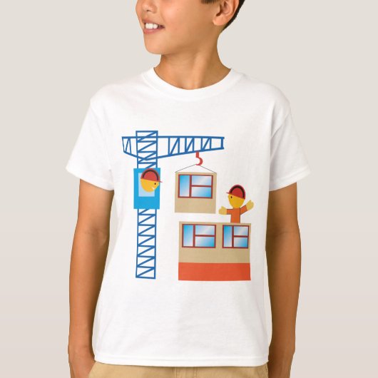 T-shirt Exploitant De Grue Et Travailleur De Construction (Devant)