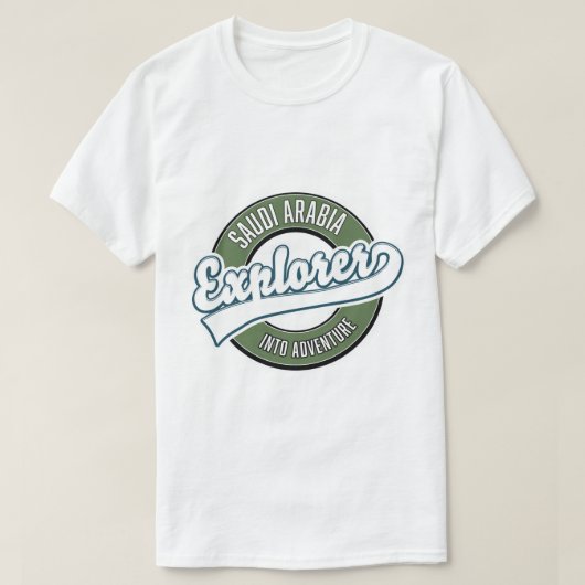 T-shirt explorateur de l'Arabie saoudite dans le logo d'av (Design devant)