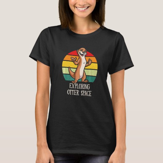 T-shirt Exploration de l'espace de la loutre Thème de l'es (Devant)