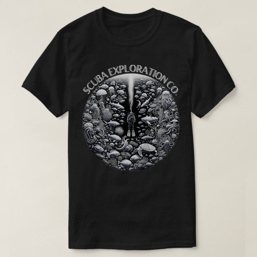 T-shirt Exploration de plongée Dive Ocean Design avec pois (Design devant)