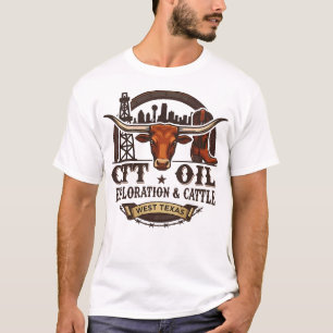 T-shirt Exploration pétrolière et bovins rétro CTT pour ho