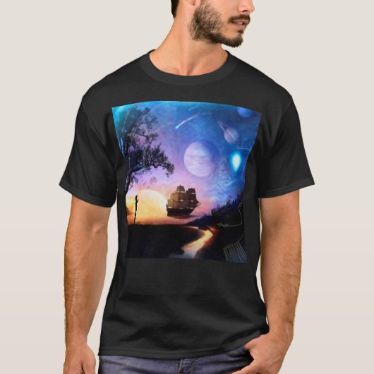 T-shirt Exploration spatiale Oeuvre d'art Voyager (Devant)