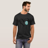 T-shirt Exploration Spatiale Système Solaire Planète Cœur (Devant entier)
