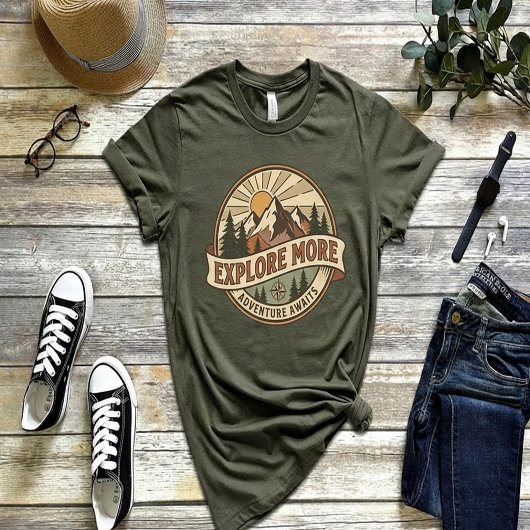 T-shirt EXPLORE MORE – Adventure Awaits | Retro Outdoor
