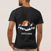 T-shirt Explore Nature Mountain Sunset Minimalist Design (Dos)