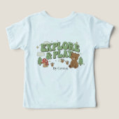 T-Shirt Explore & Play, Ours de forêt rétro groovy (Design Verso)