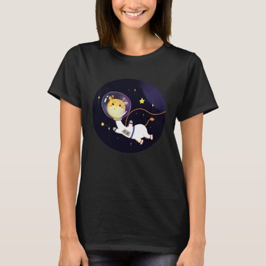 T-shirt Explore the Universe Cute Baby Giraffe Astronaut G (Devant)