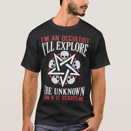 T-shirt Explore The Unknown Satanic Witchcraft Baphomet Go (Devant)