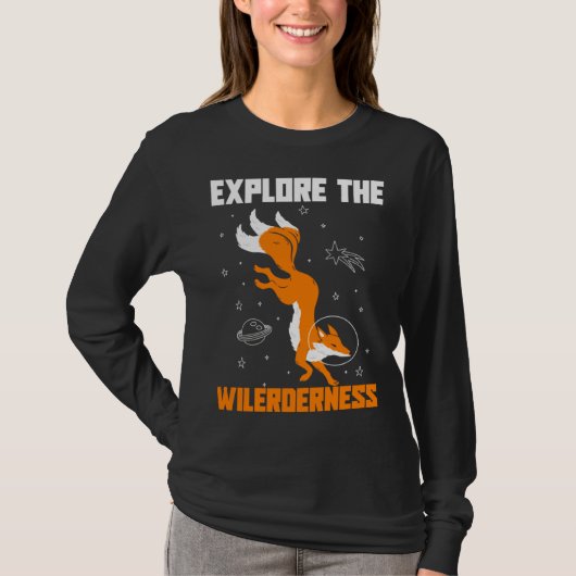 T-shirt Explore The Wilderness Space Astronaut Fox (Devant)
