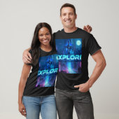 T-shirt EXPLORER - Cyberpunk Android Ville Sci-Fi Néon Tec (Unisexe)