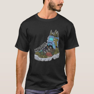 T-shirt Explorer Randonnée Botte Aventure Campfire Voyageu