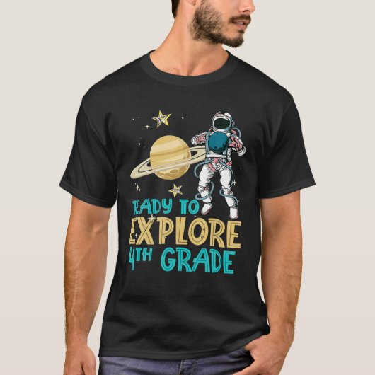 T-shirt Explorez 4E Année Retour À L'École Astronaut Espac (Devant)