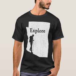 T-shirt Explorez Arizona State Map Mountain Randonnée Enth