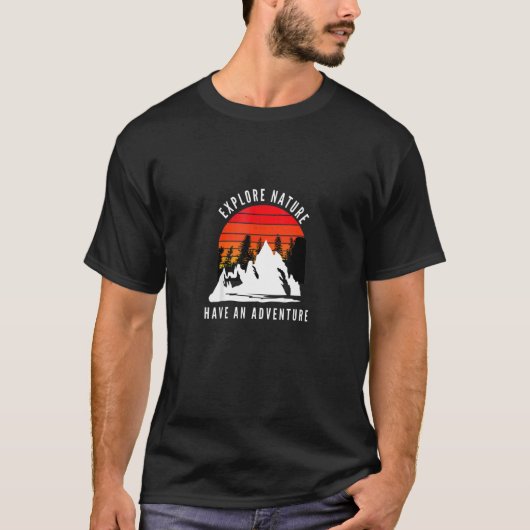 T-shirt Explorez La Nature Faites Une Aventure Retro Fores (Devant)