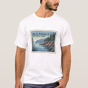 T-shirt Explorez le côté sauvage de l'île Royale Timbre