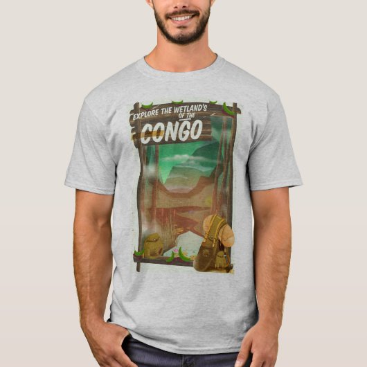 T-shirt Explorez les zones humides du Congo (Devant)