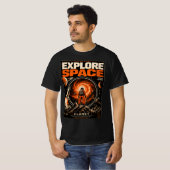 T-shirt Explorez l'Espace – Retro Sci-Fi (Devant entier)