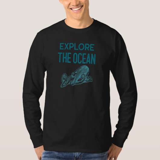 T-shirt Explorez L'Océan Calmar Géant Calmar Profond Mer B (Devant)