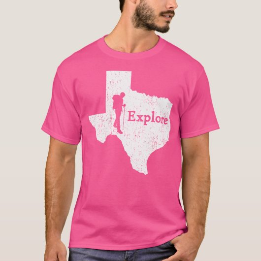 T-shirt Explorez Texas State Map Mountain Randonnée Shirt (Devant)