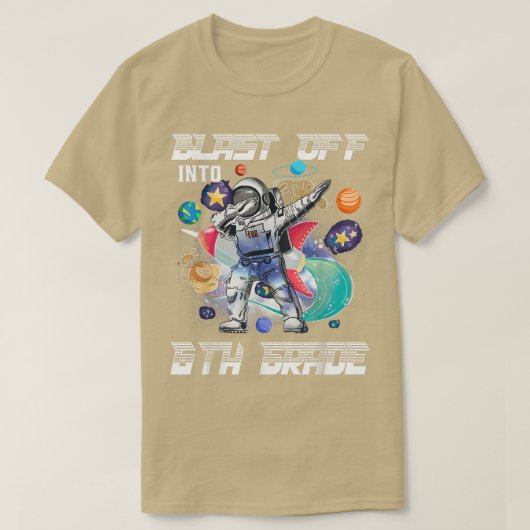 T-shirt Exploser dans l'espace astronaute de 6e année Reto (Design devant)