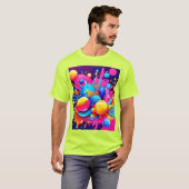 T-shirt Explosion colorée de bulle (Devant entier)