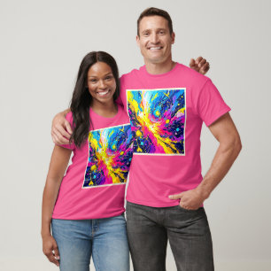 T-shirt Explosion Cosmique : Art vibrant à éclaboussures