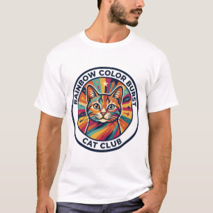 T-shirt Explosion de couleurs arc-en-ciel Chat Design de c