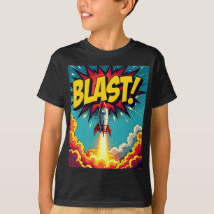 T-shirt Explosion de fusée de style BD vintage BLAST!
