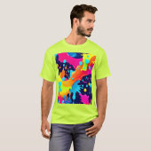 T-shirt Explosion de peinture néon (Devant entier)