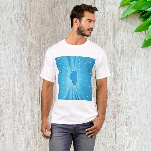 T-shirt Explosion d'étoiles bleues de la silhouette de l'É